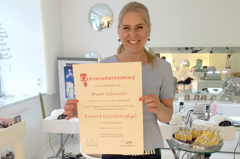 Annett Schwärzler mit Unternehmerbrief